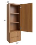 Portland Walnut 18x54 Wall Cabinet With Drawers 