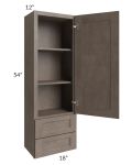 Providence Natural Grey 18x54 Wall Cabinet With Drawers