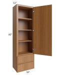 Portland Walnut 18x60 Wall Cabinet With Drawers