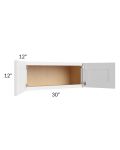 Vail White Shaker 30x12 Wall Cabinet