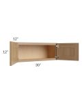 Asheville Rift Oak Shaker 30x12 Wall Cabinet