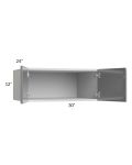 Milan Grey Gloss 30x12x24 Wall Cabinet