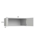 Euro White Grain 30x12-5/8x24 Wall Cabinet