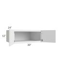 Portland White 30x12x24 Wall Cabinet 