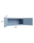 Sky Blue Shaker 30x12 Wall Cabinet