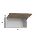 Milan Pecan 30x15 Lift-Up Door Wall Cabinet
