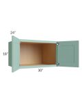 Midtown Mint Green Shaker 30x18x24 Wall Cabinet