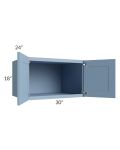 Sky Blue Shaker 30x18x24 Wall Cabinet