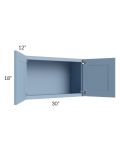 Sky Blue Shaker 30x18 Wall Cabinet