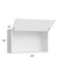 Venetian White Matte 30x18 Lift Up Door Wall Cabinet