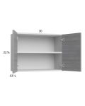 Euro Grey 30x22-5/8 Wall Cabinet