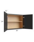 Midtown Black Shaker 30x24 Wall Cabinet