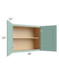 Midtown Mint Green Shaker 30x24 Wall Cabinet