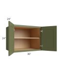 Midtown Hunter Green Shaker 30x24x24 Wall Cabinet