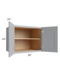 Asheville Grey Shaker 30x24x24 Wall Cabinet