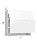 Venetian White Gloss 30x30 Lift Up Bi-Fold Door Wall Cabinet