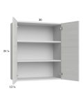 Euro White Grain 30x35-1/4 Wall Cabinet