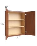 Phoenix Caramel Glaze 30x36 Wall Cabinet