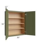 Midtown Hunter Green Shaker 30x36 Wall Cabinet