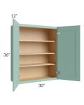 Midtown Mint Green Shaker 30x36 Wall Cabinet