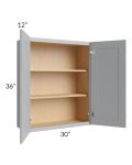 Asheville Grey Shaker 30x36 Wall Cabinet