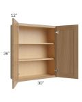 Asheville Rift Oak Shaker 30x36 Wall Cabinet