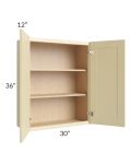 Phoenix Cream Glaze 30x36 Wall Cabinet