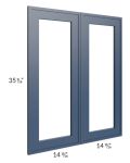Portland Navy Blue 30x36 Glass Door Only with Glass Included 
