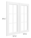 Dakota White 30x36 Mullion Glass Door Only with Glass Included