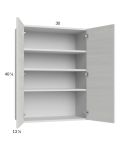 Euro White Grain 30x40-1/4 Wall Cabinet