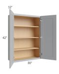 Asheville Grey Shaker 30x42 Wall Cabinet