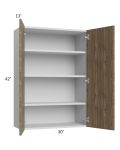 Milan Pecan 30x42 Wall Cabinet