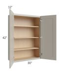 Stratton Light Grey Shaker 30x42 Wall Cabinet