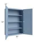 Sky Blue Shaker 30x42 Wall Cabinet