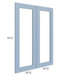 Sky Blue Shaker 30x42 Glass Door Only with Glass Included