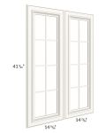 Signature Vanilla 30x42 Mullion Glass Door Only with Glass Included
