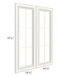 Signature Vanilla 30x42 Mullion Glass Door Only with Glass Included
