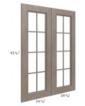 Providence Natural Grey 30x42 Mullion Glass Doors Only with Glass Included