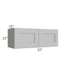 Midtown Painted Grey Shaker 33x12 Wall Cabinet