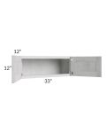 Heather Grey Shaker 33x12 Wall Cabinet