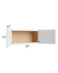 Vail White Shaker 33x15 Wall Cabinet