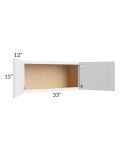 Asheville White Shaker 33x15 Wall Cabinet