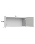 Euro White Grain 33x15-1/8 Wall Cabinet