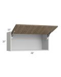 Milan Pecan 33x15 Lift-Up Door Wall Cabinet