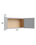 Asheville Grey Shaker 33x18 Wall Cabinet