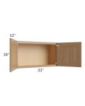 Asheville Rift Oak Shaker 33x18 Wall Cabinet