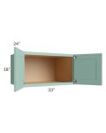 Midtown Mint Green Shaker 33x18x24 Wall Cabinet