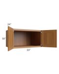 Artisan Walnut Shaker 33x18x24 Wall Cabinet