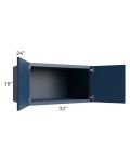 Portland Navy Blue 33x18x24 Wall Cabinet