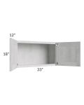 Heather Grey Shaker 33x18 Wall Cabinet